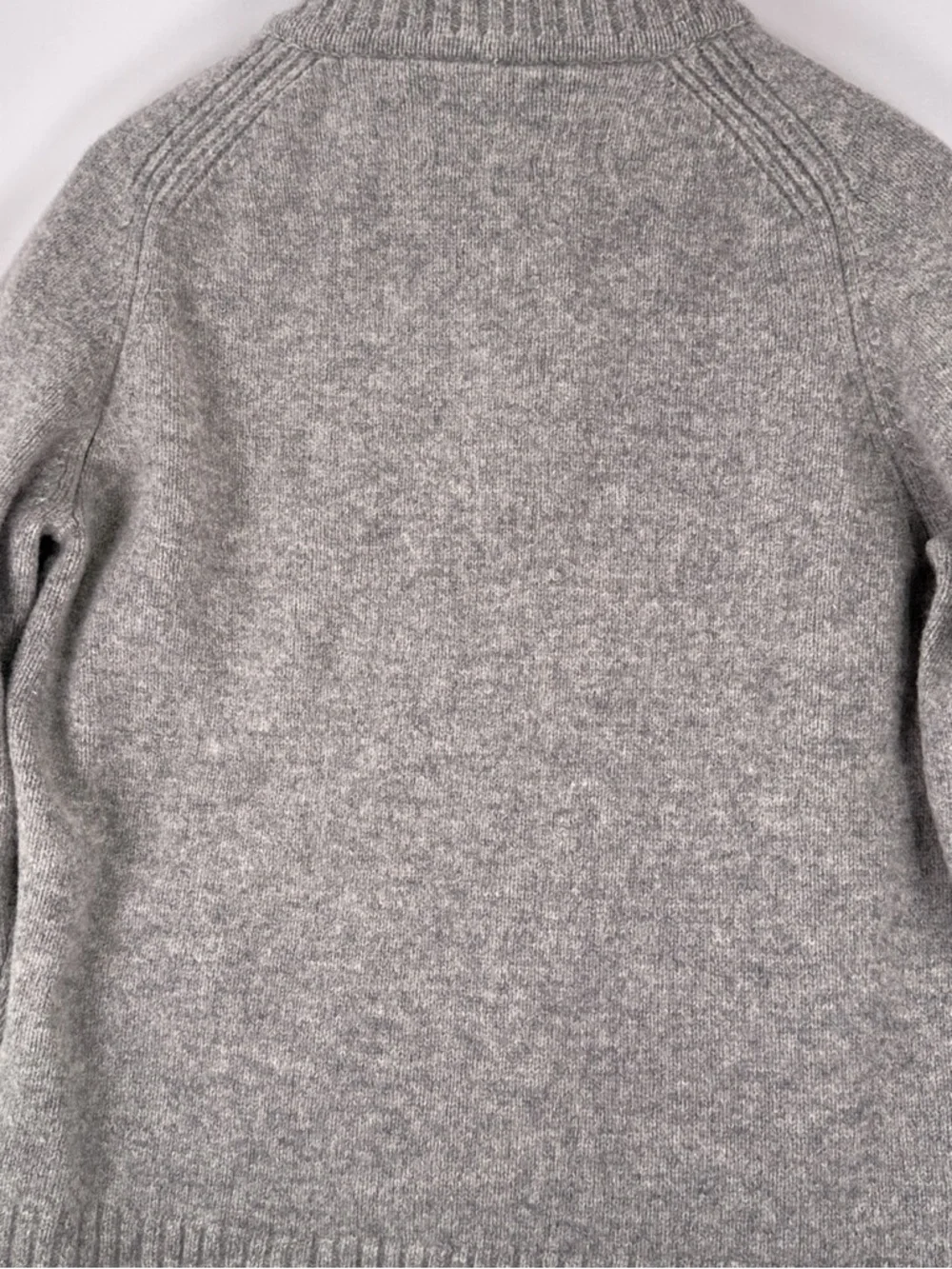 A Day's March Half Zip Sweater Mock Neck Lambswool Heather Grey Mens Large